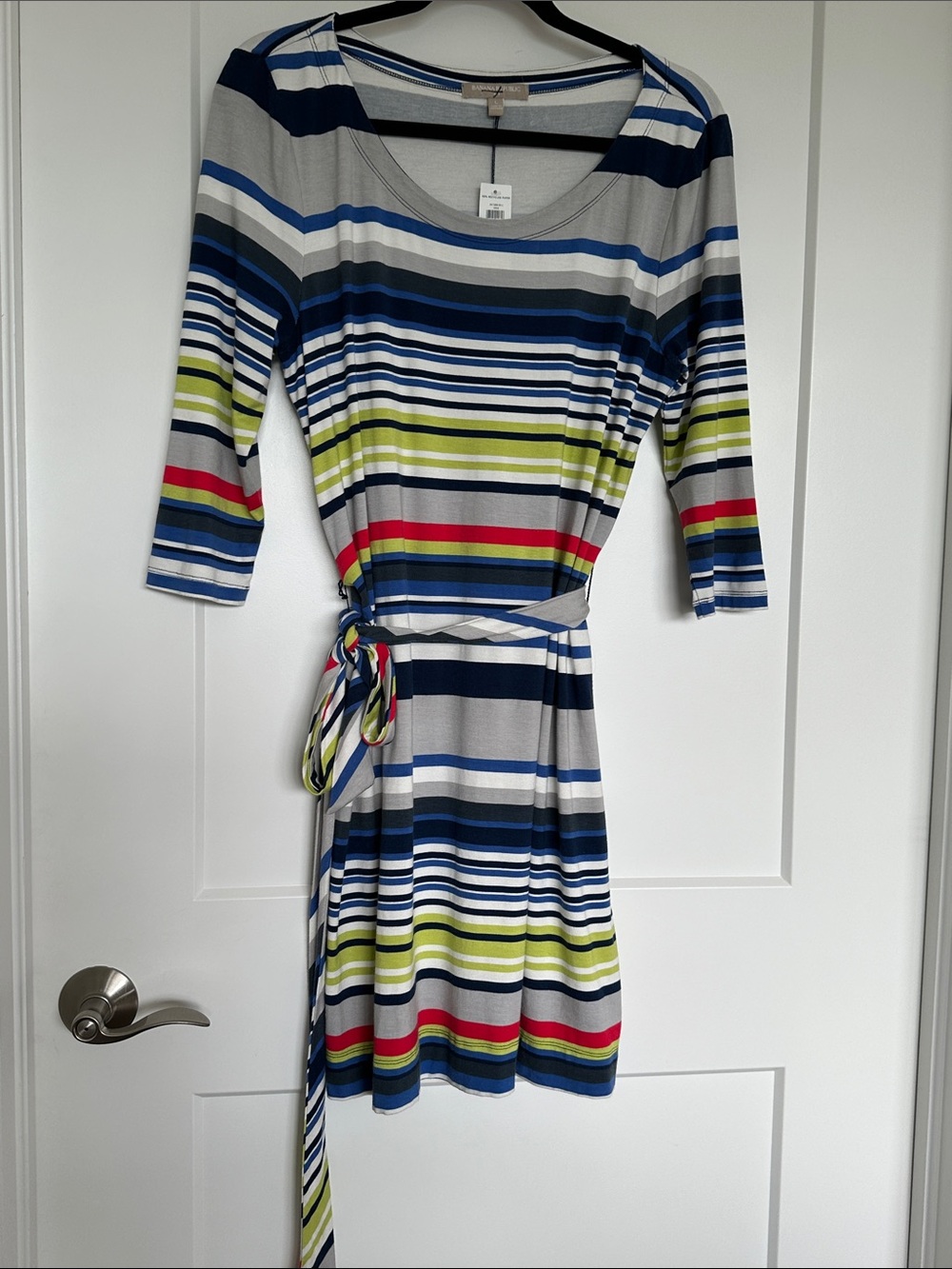 Banana Republic Striped Multi-Color Scoop Neck Dress